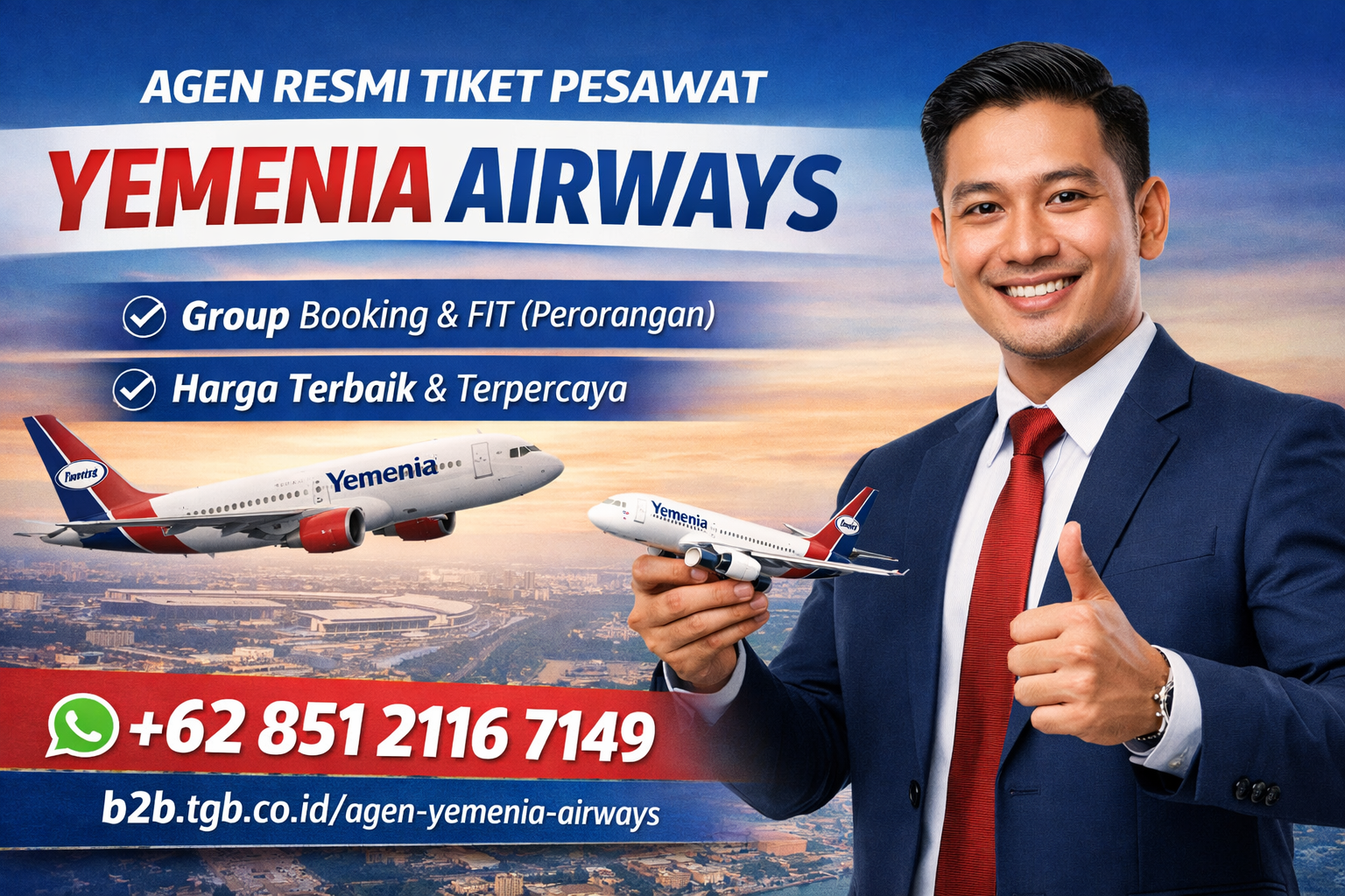 AGEN TIKET PESAWAT YEMENIA AIRWAYS PT TUBAGUS GLOBAL BUSINESS TGB B2B SERVICE